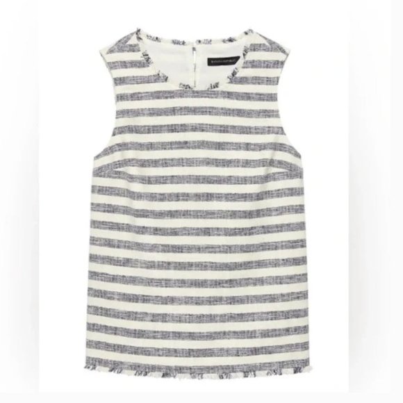 - Banana Republic Tweed Blue & White Striped Top XS - Picture 1 of 7